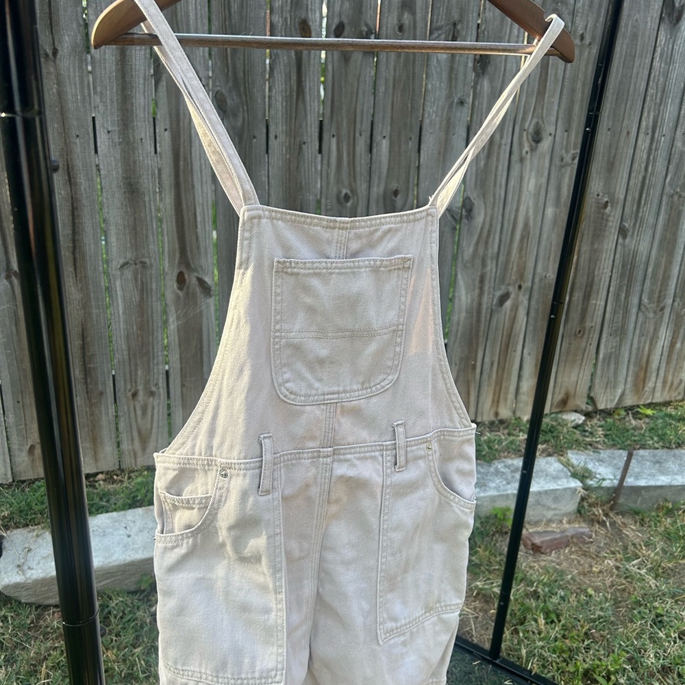Forever 21 Women's Beige Denim Overall Dress